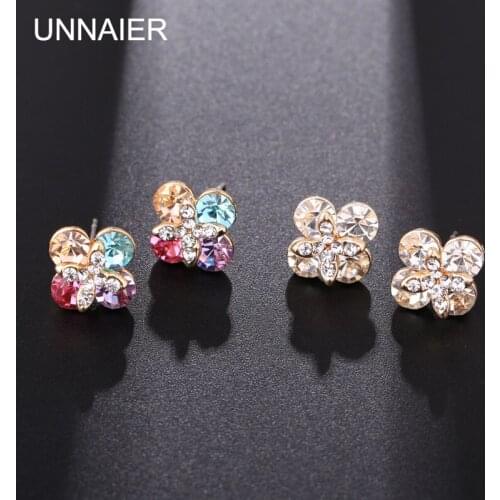 UNNAIER fashion popular Simplicity color white Semi-precious stones Earrings Female Prevent allergy Ear jewelry
