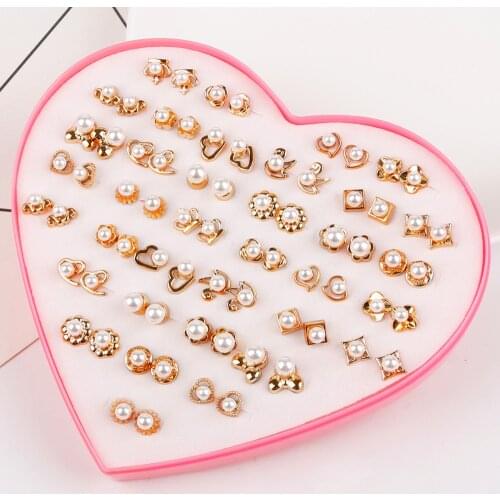 Fashion Design Mixed Style 36 Pairs/lot Pearl Beads Hypoallergenic Stud Earrings Set For Women Girl Gifts Brincos Jewelry Bijoux