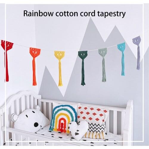 Wall Hanging Tapestries Cotton Rope Nordic Style Wall Decoration Cotton Rope Decorations Tapestry Shape Fashionable Gift