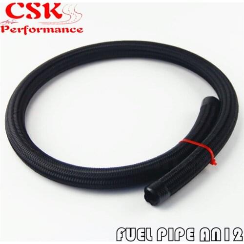 STAINESS STEEL NYLON NBRAIDED 12AN AN12 12-AN OIL/FUEL/GAS LINE/HOSE 1 METER 1M 3 FEET