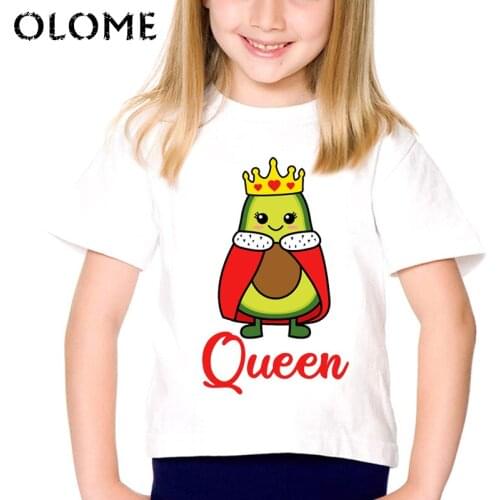 New Avocado Shirt Vegan T Shirt Girls Shirts Short Shirt Korean Design Cute White T-shirt Kids Casual Kawaii Clothes