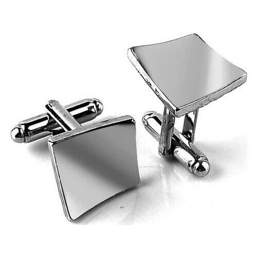 One pair fashion rhodium plated alloy square pendant French style men suit cufflinks xyc123