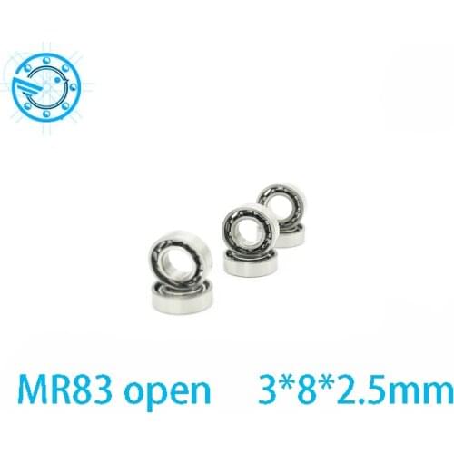 Free shipping 20 Pcs MR83(3*8*2.5)OPEN MINI bearings 3x8x2.5 mm ABEC-3 bearings