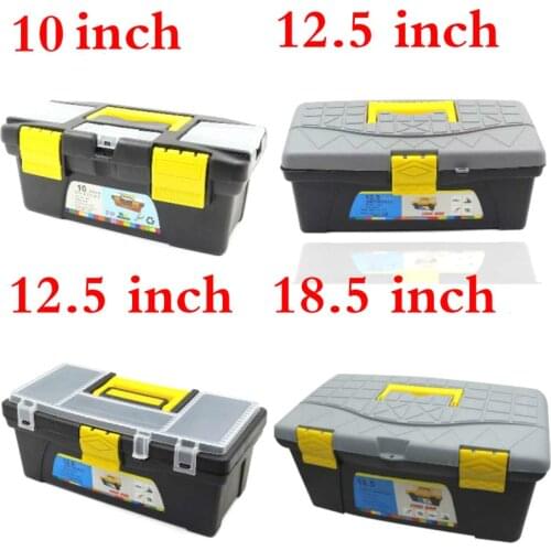 Portable 10" 12.5" 18.5" Plastic Hardware Toolbox Household Multifunction Maintenance Toolbox Car Storage Box Anti-fall Toolbox