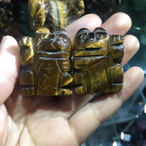 1pcs natural tiger eye quartz crystal handmade fortune cat figurine healing crystals hand engraving stone rock as gifts