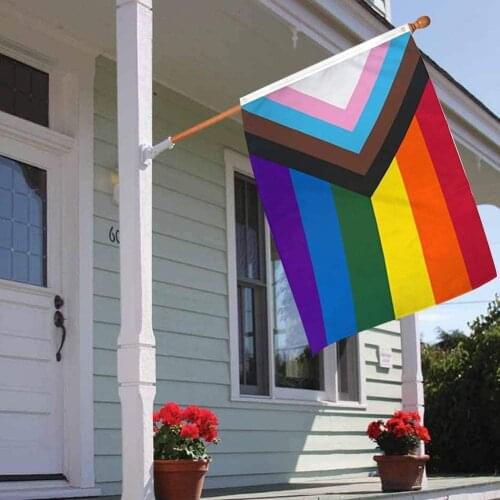 Rainbow Flag Banner Durable UV Resistant Progress Pride Flag Support for LGBT Flag