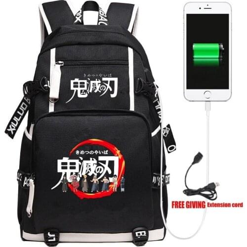 New Demon Slayer Backpack Demon Slayer Kimetsu no Yaiba Travel Shoulder Laptop Bags Anime Kids Teens Student School Bags Bookbag