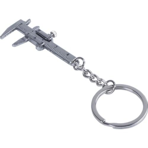 GTBL Silver Simulation Vernier Caliper Model Ruler Slide Keychain