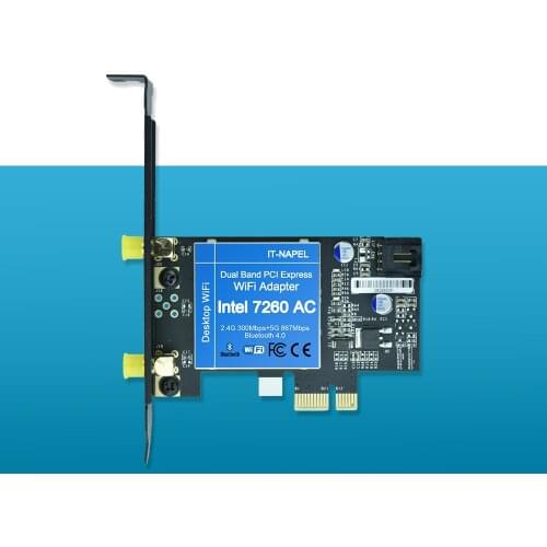 New for Intel 7260 7260AC 7260NGW 7260HMW 2.4&5G 867Mbps BT4.0 PCI-E 1X PCIe WiFi Network Card For desktop