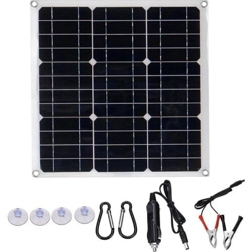 25W Solar Power Panels Outdoor Monocrystalline 12V Semi-Flexible Solar Panels to Generate Photovoltaic Modules