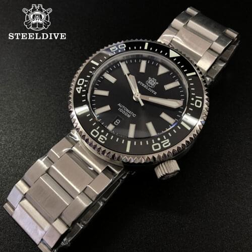 STEELDIVE 1976 Ice Hockey 1000m Diver Watch Stainless steel Automatic dive Watches men NH35 Ceramic Bezel Mechanical Watch Mens