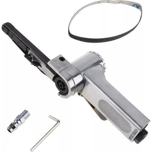 WENXING 3/8" Air Belt Sander Air Angle Grinding Machine Sanding Machine with Sanding Belts for Air Compressor Sanding