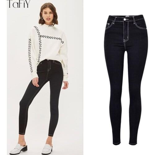 TaFiY 2018 New Arrivel Women Jeans Ankle-Length Pencil Pants High Waist Jeans For Women Vintage Summer Slim Skinny Jeans Femme