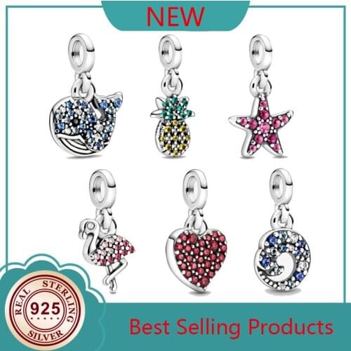2020 New 925 Sterling Silver Charm Me Series Pineapple Starfish Pendant Fit Pandora Women Bracelet & Necklace Diy Jewelry