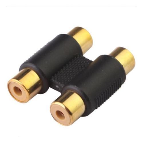 Gold Female to Female 2 RCA Phono Audio Stereo Coupler Gender Converter Adapter