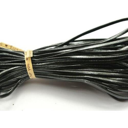 10 Meter Black Flat Soft Synthetic Leather Jewelry Cord Lace String 3X1mm