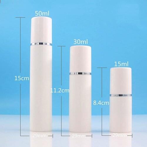 10pcs 15ml 30ml 50ml Transparent Empty Vacuum Airless Plastic Lotion Cream Bottles Container Travel Size Cream Container Pump