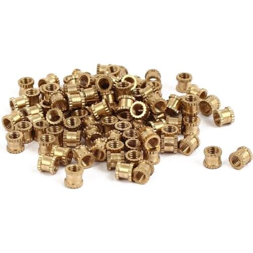 100PCS/Pack M3 x 3mm Female Thread Brass Knurled Threaded Insert Embedment Nuts
