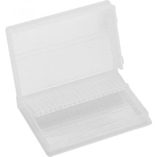 20 Slots Clear Nail Drill Bit Brush Plastic Storage Box Container Manicure Cutters Display Nail Accessories Nail Art Tool
