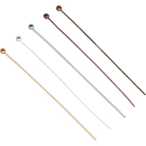 200pcs/Lot Head Pins Accessories Gold/Silver//Rhodium/Bronze Head Ball Pins For Jewelry Findings Making DIY Needles