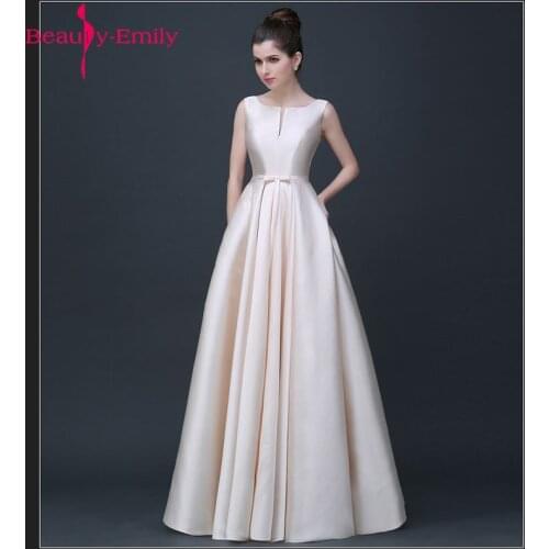 2018 Beauty-Emily Long Cheap Stain Pink Black Evening Dresses Boat Neck Floor-Length A-Line Lace Up Prom Dress Party Occasion