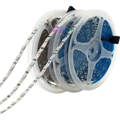 5M DC 5V 12V 24V SMD 5050 RGB LED Strip Light 60LEDs/M Flexible Lamp Tape Narrow side 6mm width PCB Not waterproof