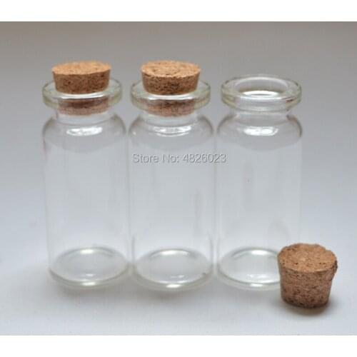 50pcs 10ml Wishing Glass Bottle with Cork Stopper Empty 10CC Clear Glass Jar Wishing Vials