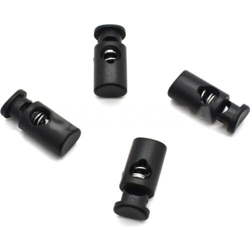 50pcs/pack Cord Lock Stopper Cylinder Barrel Plastic Toggle Clip For Garment Accessories Size:22mm*9mm*7.5mm