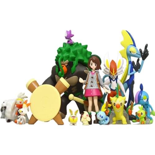 Bandai Pokemon SCALE WORLD Galar Region Action Figure Collection Model Toys Cinderace Inteleon Wooloo Drizzile Scorbunny Raboot