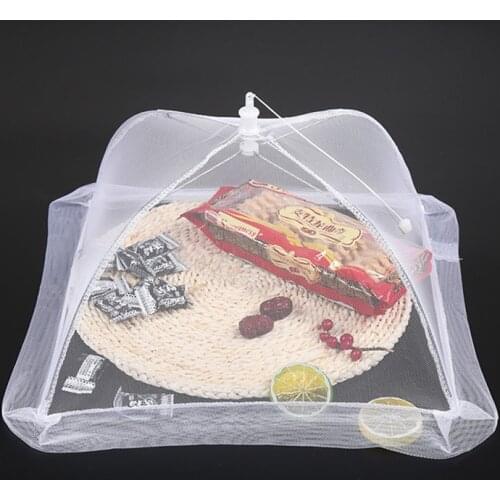 White Folding Food Mesh Cover Tent Meal Vegetable Fruit Home Dining Table Kitchen Counter Umbrella Breathable Insect-proof Cover