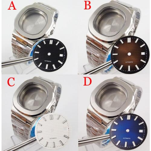Stainless Steel 39mm Watch Case + Watch Band+Watch Dial Fit MIYOTA Autoamtic Movement