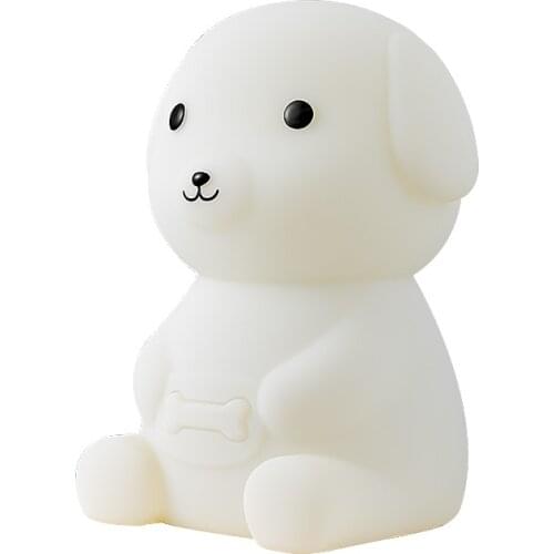 Lovely 7 Color LED Children Animal Night Light Silicone Soft Cartoon Baby Nursery Lamp bedroom light puppy USB Custom night lamp