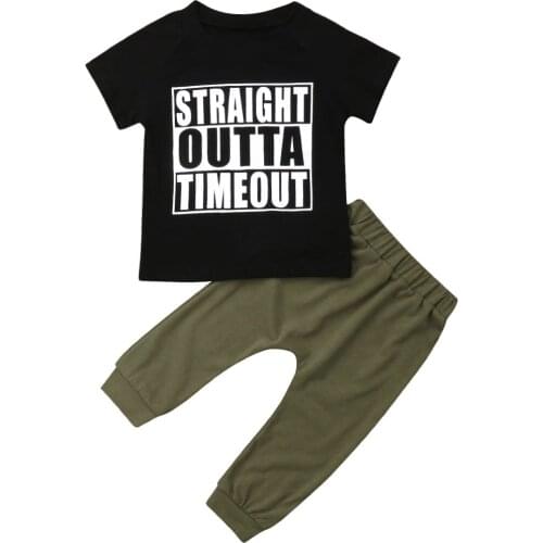 New Kids Baby Boys Short Sleeve Tops T-shirt Pants Outfit Summer Newborn Clothes Tracksuit