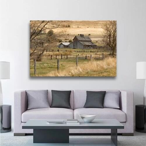 Canvas HD Printed Painting Roadside Barn by Beautiful View Wall Art Poster Home Decor Pictures Living Room Modular No Framework