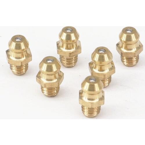 LOT 20 M6x1mm Metric male Thread Taper Straight Brass Grease Zerk Nipple Fitting For machine tool greaseing accessory
