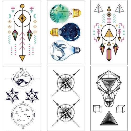 Small waterproof body tattoo Totem Temporary Tattoo Sticker Ink color mini style tattoos for women kids Hand neck high quality