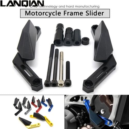 MT09 tracer FJ09 CNC Aluminum Frame Slider for Yamaha MT 09 MT-09 Tracer 2013 - 2017 XSR900 2016 Red Black Blue Gold Gray