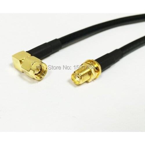 New SMA Female Jack Connector Switch SMA Male Plug Right Angle Convertor RG58 Wholesale Fast Ship 50CM 20"Adapter