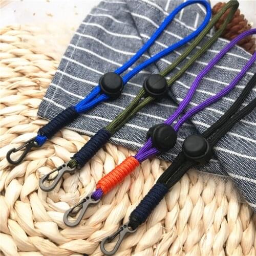 New Hot Hand Wrist Lanyard String Mobile phone straps Utility Outdoor Camping Hiking Keychain Whistles Cord key Parachute Rope
