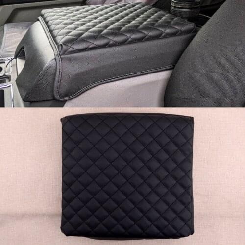 Car Center Console Box Lid Armrest Cover Pad Mat Microfiber Leather fit for Ford F150 2015 2016 2017 2018 2019 2020