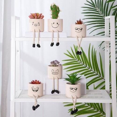 Nordic Simple Indoor Nursery Flower Pot with Artificial Succulent Plant Gardening Outdoor Desktop Balcony Home Room Decoration