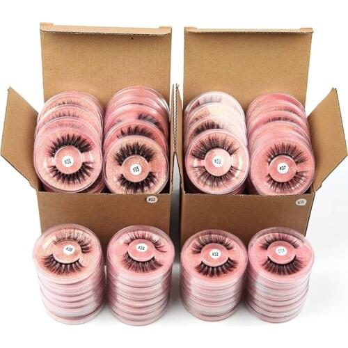 Wholesale 10/20pairs 3D Mink Lashes Natural False Eyelashes Dramatic Volume Fake Lashes Makeup Eyelash Extension Silk Eyelashes