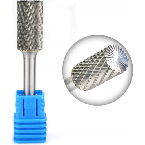 SB-5 Tungsten Carbide Burr File 1/2 Inch Head with 1/4 Inch Shank Cylinder Shape Metalworking Bit for Rotary Die Grinder,1pcs