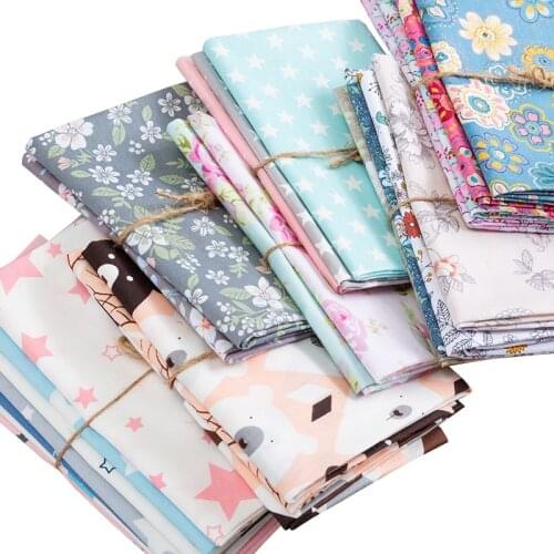 Printed Cotton Cartoon Fabric Vintage Floral Sewing Fabric For Diy Dolls Or Childrens Handmade Material 50*40cm TJ0202