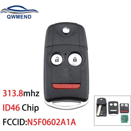 BHKEY N5F0602A1A for Toyota Key ID46 Chip Smart Car Key for Toyota/Acura MDX RDX 2007-2011 3 Buttons Flip Car Remote Key