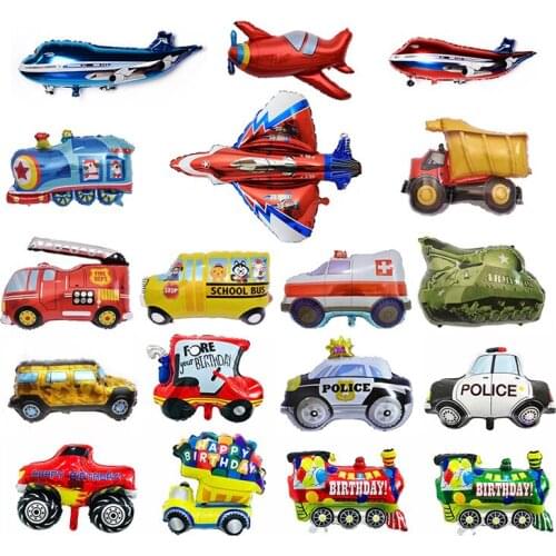 1pcs Big Size Vehicle Plane Train Bus Foil Balloons Wedding Birthday Party Decoration Featival Celebration Supplies Air Ball