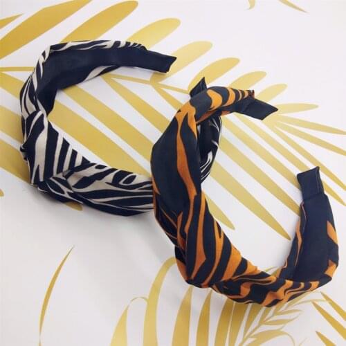 Free shipping printed knot women hairbands ins wide girls headbands ladys headwear hair accessories