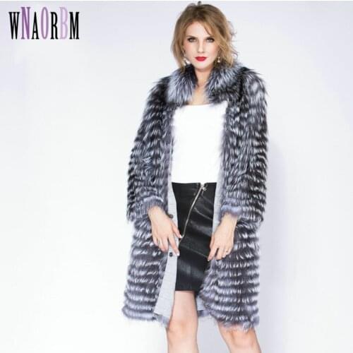 2021 Sandbar Fur Wholesale Genuine Leather Real Fox Fur Sliver Fox Fur Women Coats Female natural color Real Fox Fur