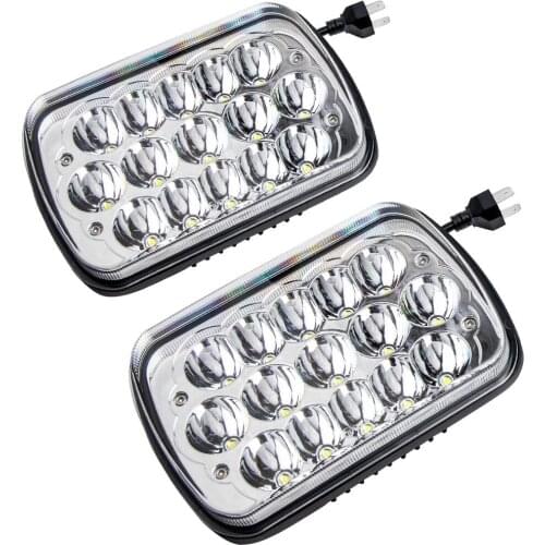 1 PAIR LED Black Headlights 1986-1995 For Jeep Wrangler 1984-2001 For Cherokee 5x7 7x6