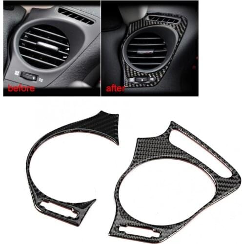 2pcs Carbon Fiber Left Right Air Vent Outlet Trim Cover Fits for Lexus IS250 300 350C 2006-2012 car sticker car accessories